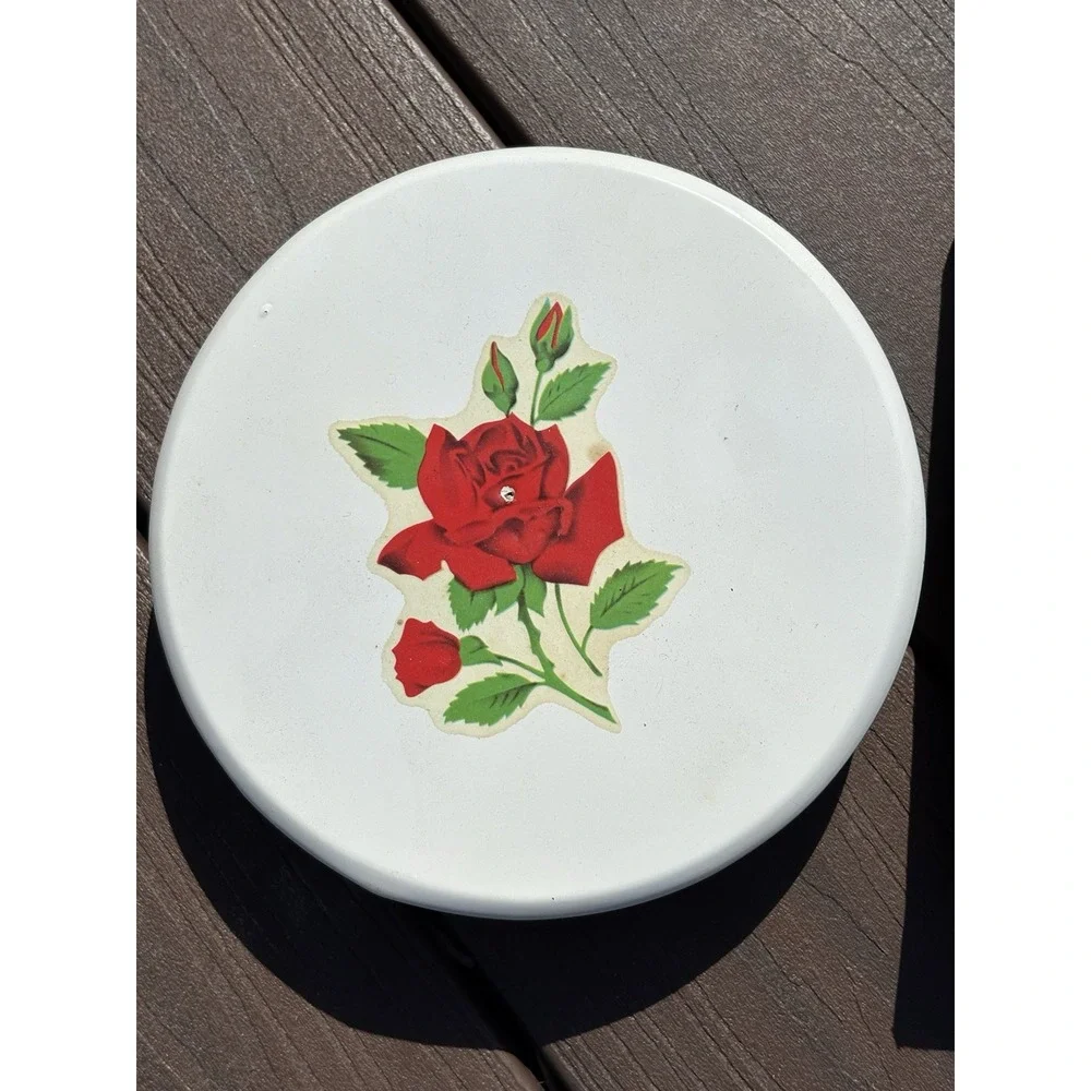 Vintage‎ Happy Birthday Musical Cake Plate 1950s Original Box Music Works. Roses
